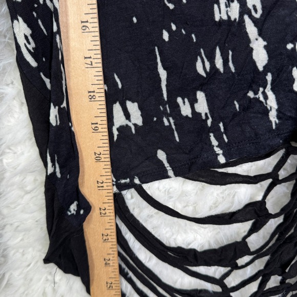 ARDEN B‎ Black Tie Dye Shredded Webbed back Long Sleeve Top Shirt Goth Grunge S - Picture 6 of 7